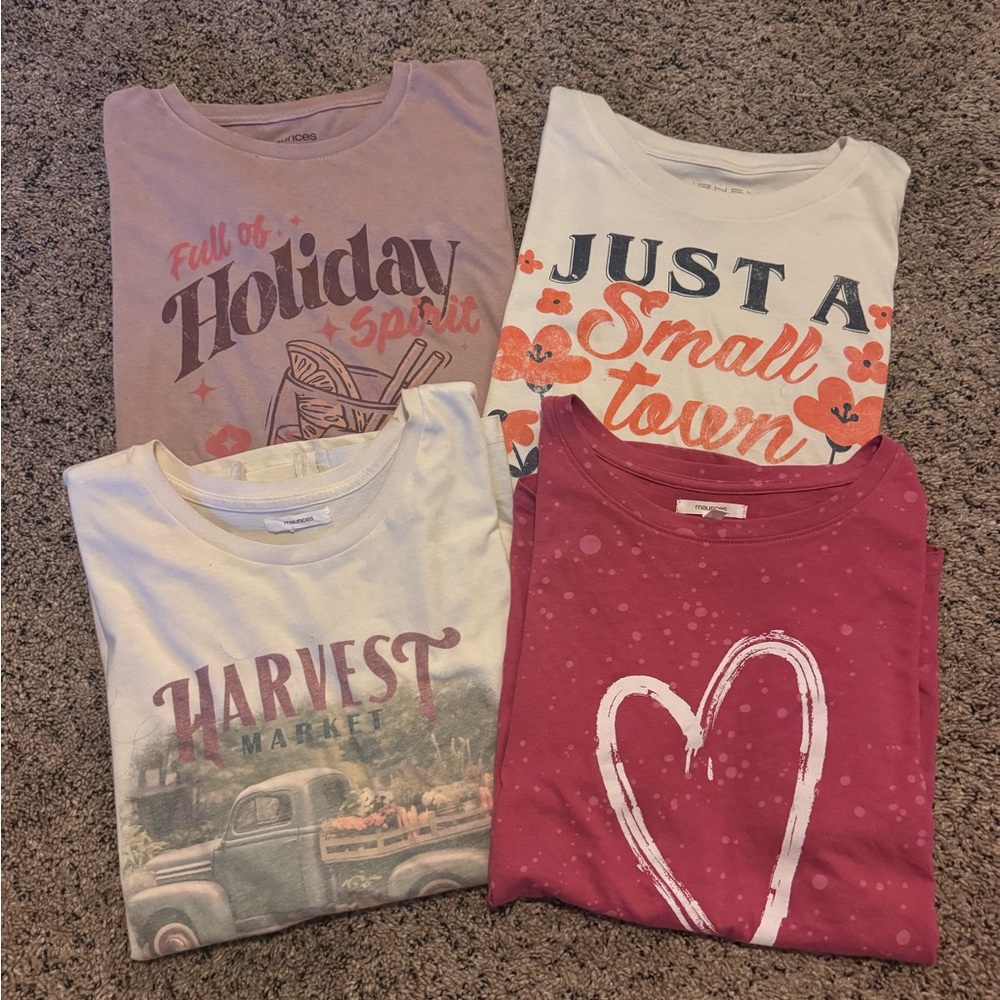 Maurices Short Sleeve Tees - Holiday, Town, Harvest, Heart Designs